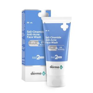 The Derma Co Sali-Cinamide Anti-Acne Face Wash | With 2% Salicylic Acid & 2% Niacinamide I Treats Active Acne & Fades Acne Marks I For Oily & Combination Skin I Power of 2 Actives | For Men & Women | 80 ml - Image 1