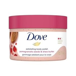 Dove Body Polish Exfoliating Scrub, Moisturizing Shea Butter and Pomegranate Seeds | Nourishes & Conditions Soft Skin | Sulphate Free, 298gm. - Image 1