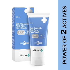 The Derma Co Sali-Cinamide Anti-Acne Face Wash | With 2% Salicylic Acid & 2% Niacinamide I Treats Active Acne & Fades Acne Marks I For Oily & Combination Skin I Power of 2 Actives | For Men & Women | 80 ml - Image 5