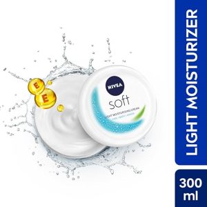 NIVEA Soft Light Moisturizer, 300 ml, for Face, Hand & Body, Non-Greasy Cream with Vitamin E & Jojoba Oil for Instant Hydration - Image 5