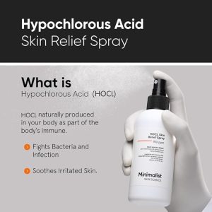 Minimalist HOCl Skin Relief Spray - Soothing & Repairing Toner for Face & Body, Quick Relief from Acne Flare, Eczema & Redness with Hypochlorous Acid for Women & Men - 220 ml - Image 2