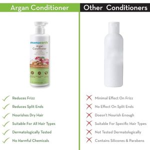 Mamaearth Argan & Apple Cider Vinegar Hair Conditioner For Dry & Frizzy Hair, with Argan Oil & Apple Cider Vinegar for Frizz-Free and Stronger Hair - 250ml - Image 4