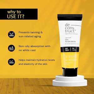 Deconstruct Face Gel Sunscreen SPF 50 + and PA+++ | Gel based sunscreen for oily skin, combination skin, normal skin | Broad spectrum sunscreen, No White Cast, Lightweight, Non greasy - 50g - Image 5