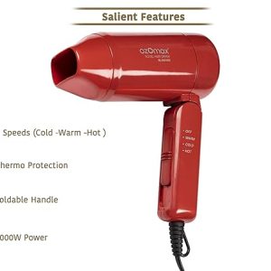 BL-342-NVD Novel Hot-Warm-Cold 1000 Watt Foldable Hair Dryer - Image 4