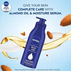 NIVEA Nourishing Body Milk 400ml Body Lotion | 48 H Moisturization | With 2X Almond Oil | Smooth and Healthy Looking Skin |For Very Dry Skin - Image 4