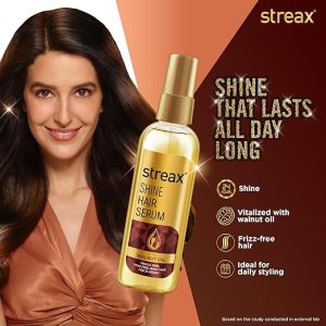 Streax Hair Serum 115ml, Vitalized with Walnut Oil, For Hair Smoothening & Shine. Hair Serum for dry, frizzy hair for men and women - Image 4