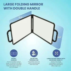 SALOON FOLDING MIRROR WITH DOUBLE HANDLE - Image 1