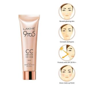 LAKMÉ 9 To 5 Cc Cream Mini|| 01-Beige|| Light Face Makeup With Natural Coverage For All Skin|| Spf 30-Tinted Moisturizer To Brighten Skin|| Conceal Dark Spots|| 9 G,1 Count - Image 4
